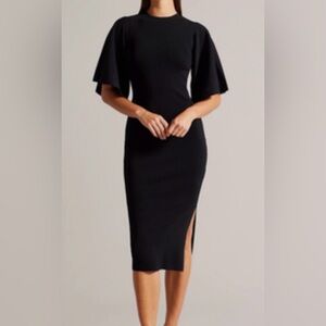 Ted Baker London elbow length sleeve Black Midi Dress.  Brand new with tags